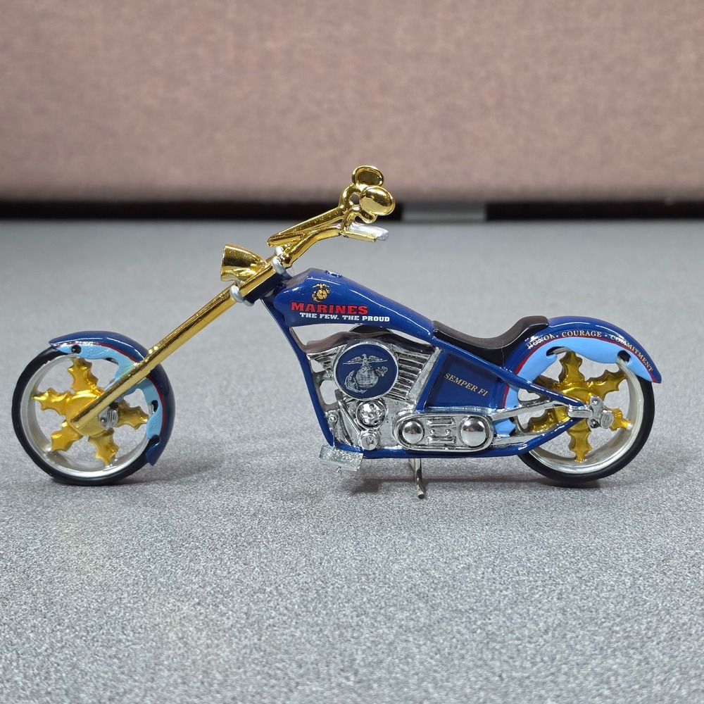 USMC Marine Corps Diecast Hamilton Collection Chopper Motorcycle Semper Fi